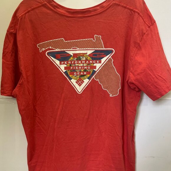 Columbia PFG XL T-Shirt Red | Florida Graphic | Fishing Tee | Minor Wear | Made - Picture 1 of 5